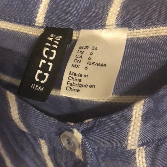 H&M, Purple/blue striped button down - Picture 3 of 3